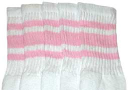 Baby Pink striped tube socks