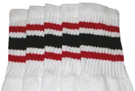 Red & Black striped tube socks