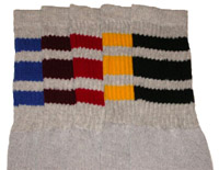 Grey striped tube socks