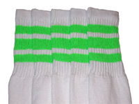 Hot Green striped tube socks