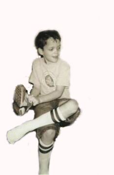 kid in Striped tube socks picture